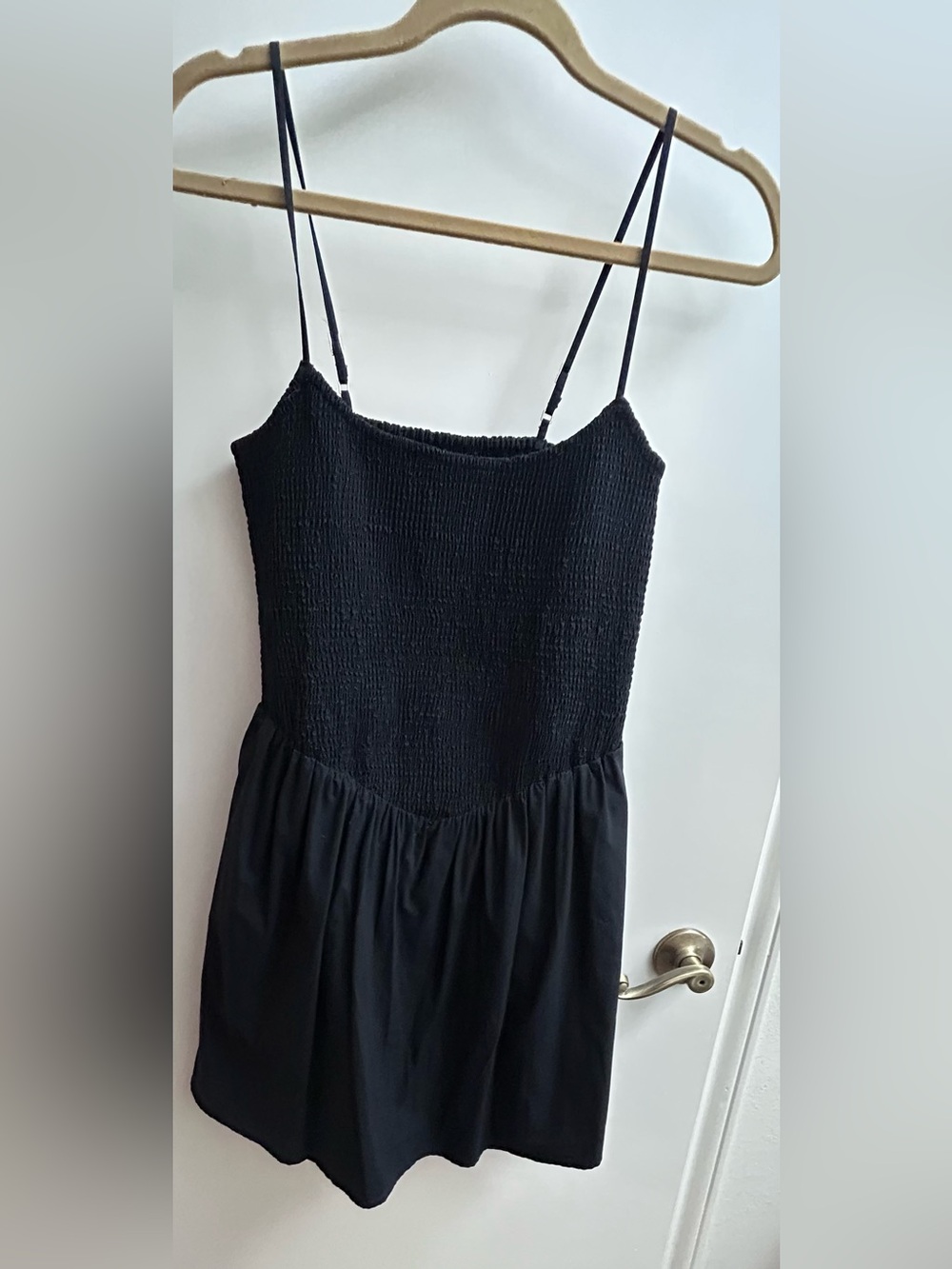 Abercrombie & Fitch Black Mini Dress. SZ Large. Smoked Adjustable Strapless